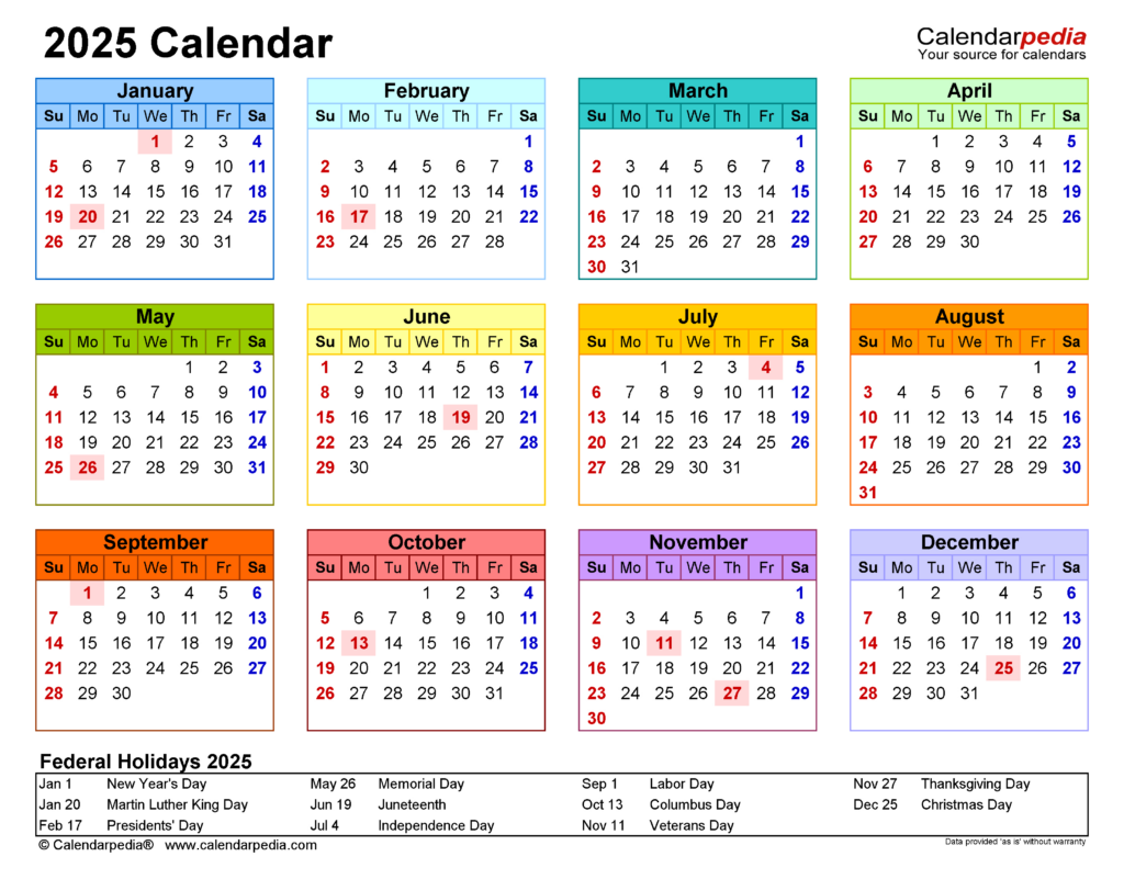 2025 Calendar   Free Printable Pdf Templates   Calendarpedia Intended For Calendar 2025 Templates Printable