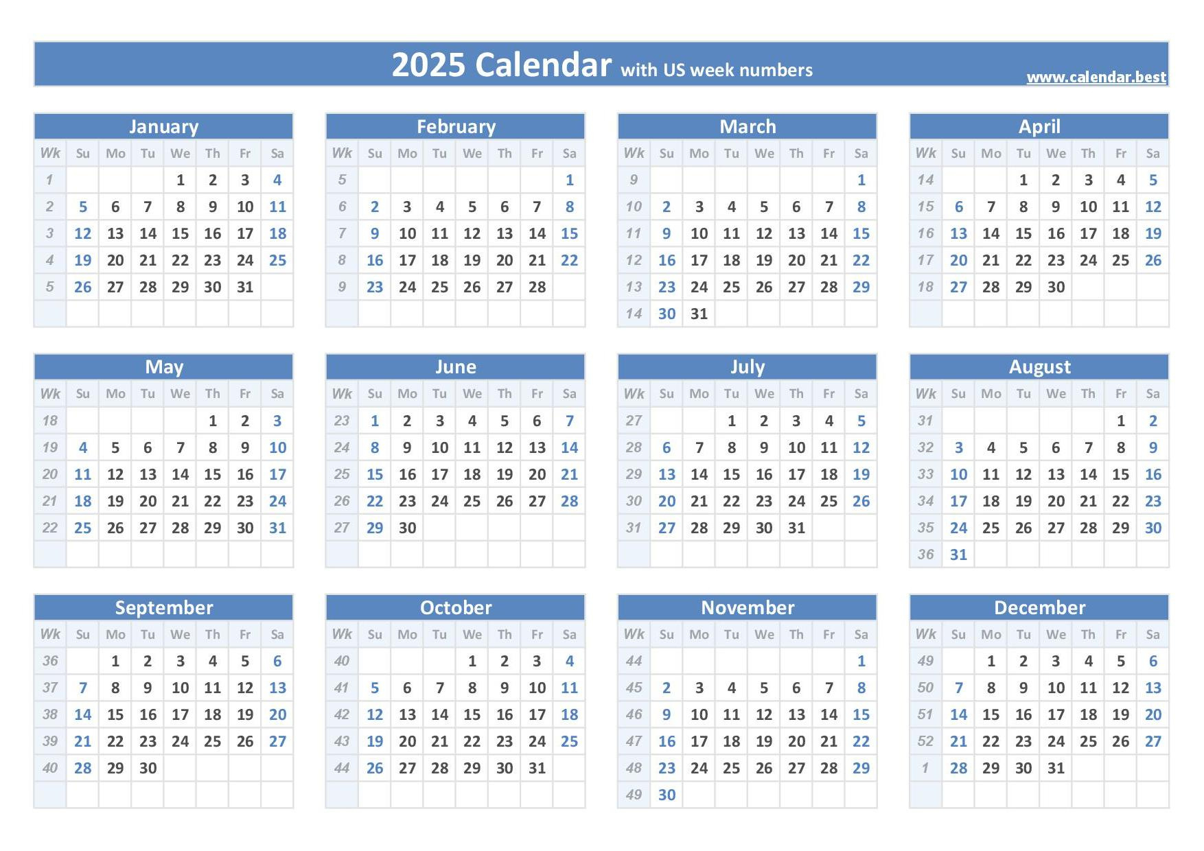 2025 Calendar With Week Numbers inside Printable One Week Calendar 2025