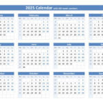 2025 Calendar With Week Numbers (Us And Iso Week Numbers) Regarding Week Calendar 2025 Printable