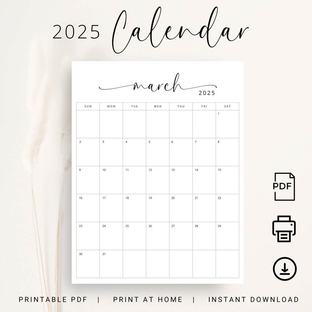 2025 Kalender 2025 Monatsplaner Vertikal Sonntag & Montag Start Intended For Printable 2025 Monthly Calendar