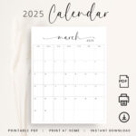 2025 Kalender 2025 Monatsplaner Vertikal Sonntag & Montag Start Intended For Printable 2025 Monthly Calendar