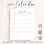 2025 Kalender 2025 Monatsplaner Vertikal Sonntag & Montag Start Regarding 2025 Monthly Calendar Printable