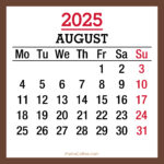 2025 Monthly Calendar With Holidays – Page 2 – Pashacoffee In August Monthly Calendar 2025 Printable