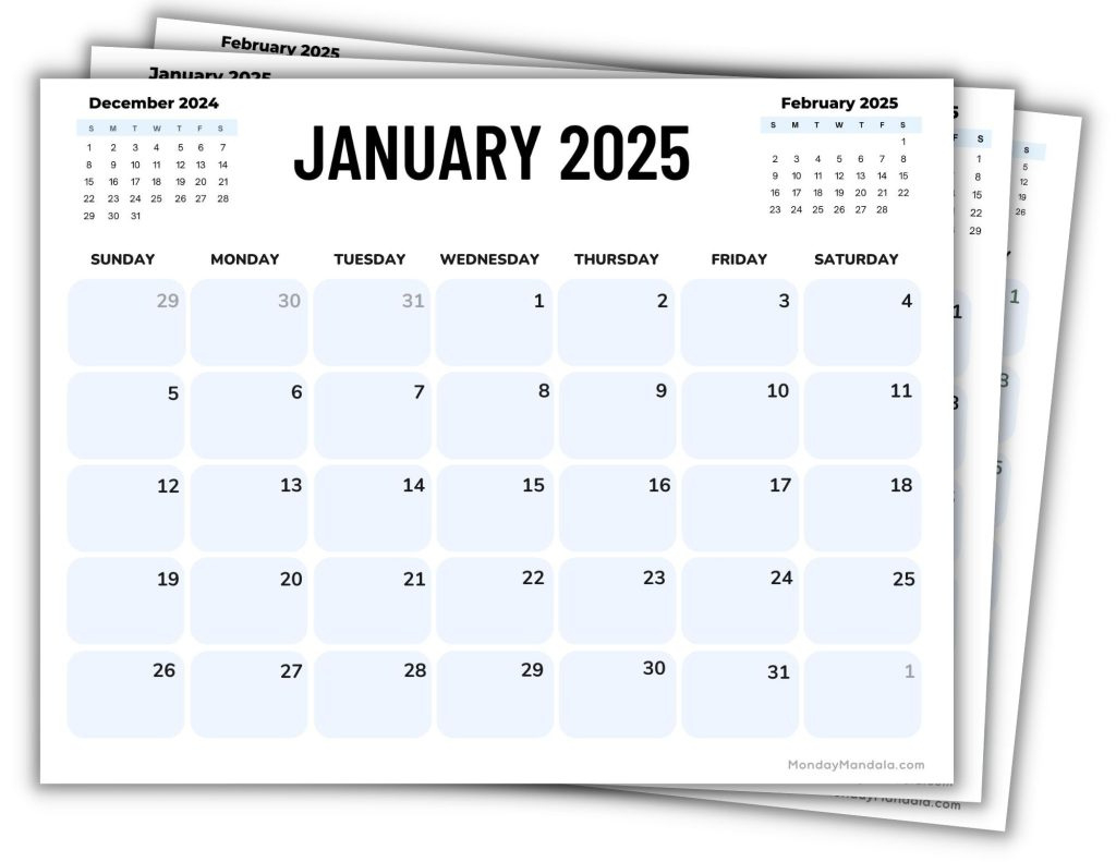 2025 Printable Calendars (56 Free Pdf Printables) inside Printable Month By Month Calendar 2025