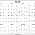 2025 Year Calendar | Yearly Printable Intended For Blank Printable Calendar 2025