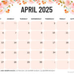 April 2025 Calendar (52 Free Pdf Printables) Inside April 2025 Calendar Printable