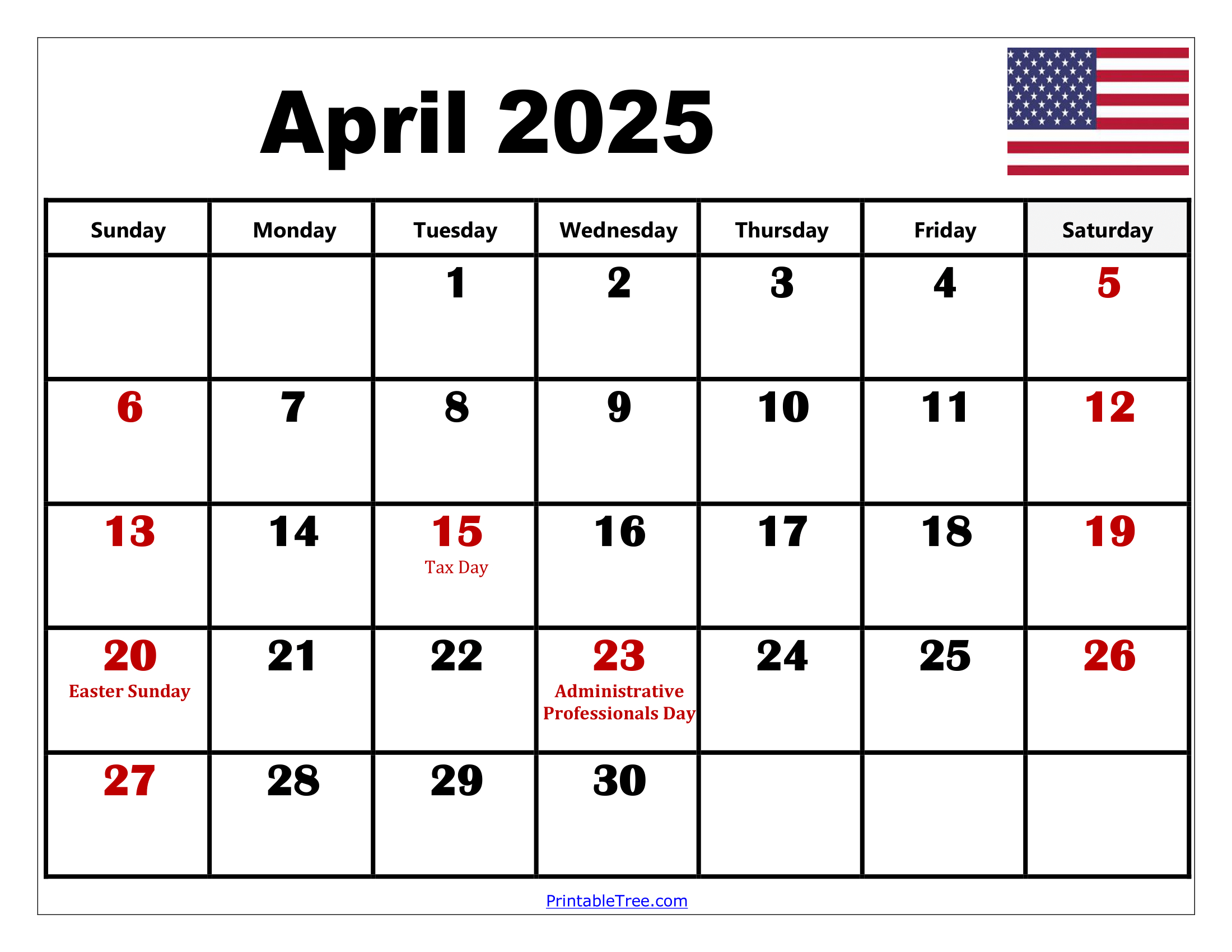 April 2025 Calendar Printable Pdf Template With Holidays inside April 2025 Calendar Printable