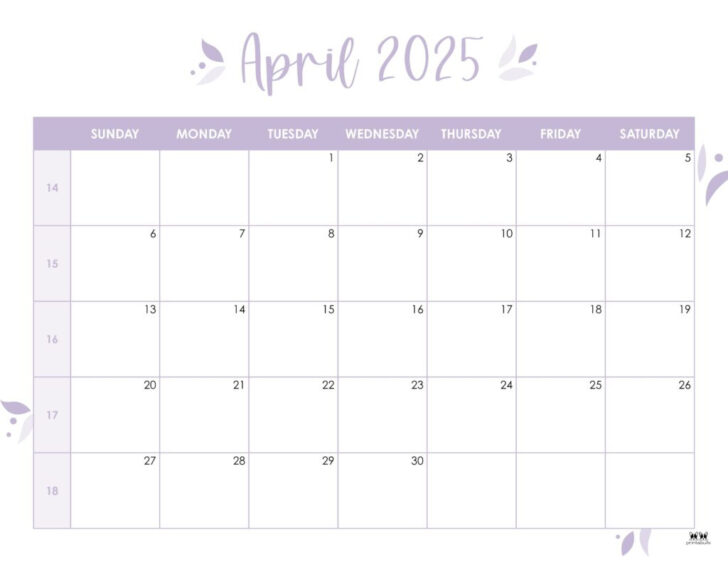 April 2025 Printable Calendar