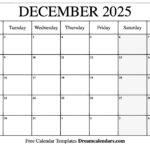 December 2025 Calendar   Free Printable With Holidays And Observances Inside December Printable Calendar 2025