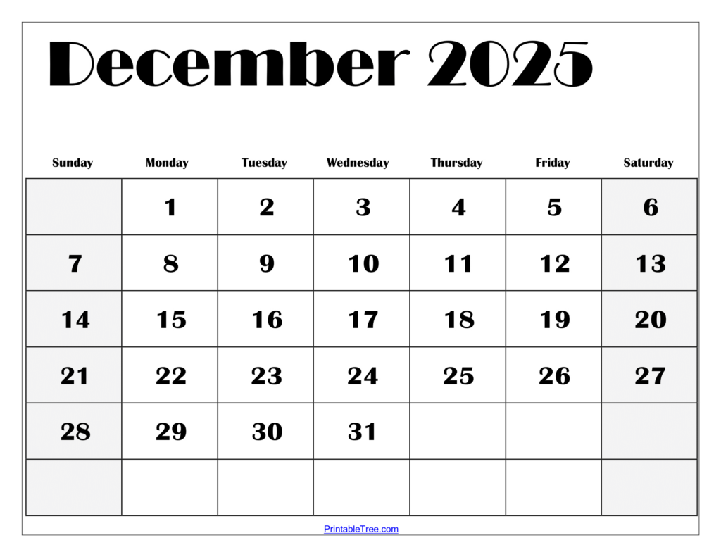 December 2025 Calendar Printable Pdf Template With Holidays With Regard To Printable Dec 2025 Calendar