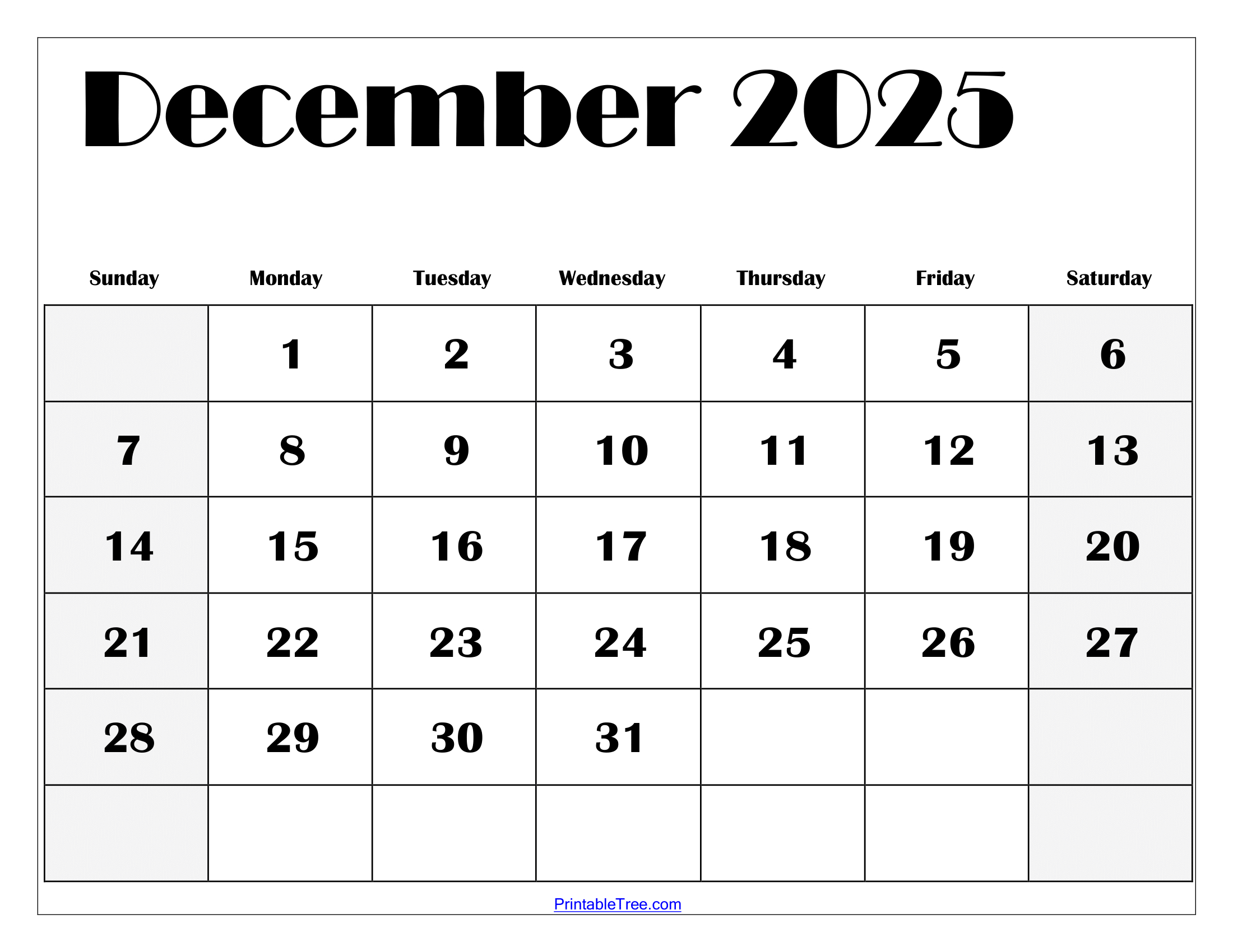 December 2025 Calendar Printable Pdf Template With Holidays with regard to Printable Dec 2025 Calendar