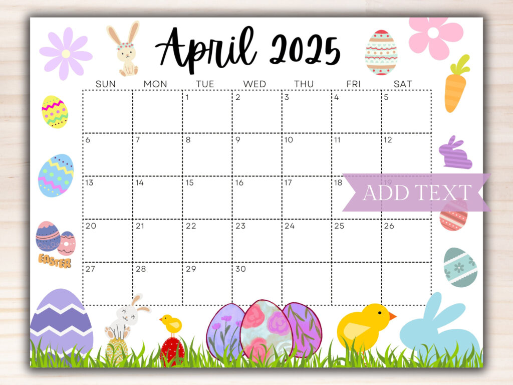 Editierbarer Kalender April 2025, Druckbarer Kalender 2025 Pertaining To April Calendar 2025 Printable