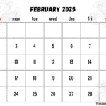 February 2025 Calendar Printable Pdf Template With Holidays In February 2025 Calendar Printable