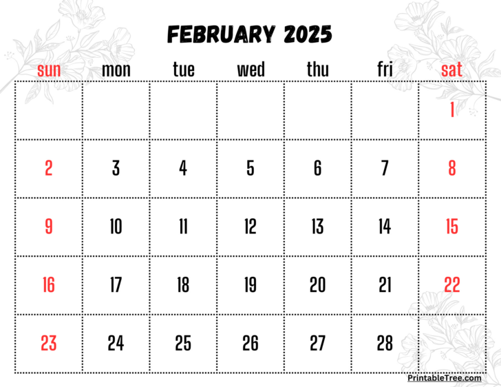 February 2025 Calendar Printable