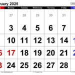 February 2025 Calendar | Templates For Word, Excel And Pdf Throughout February 2025 Printable Calendar