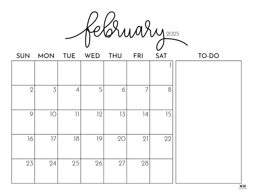 February 2025 Calendars - 107 Free Printables | Printabulls for Printable February 2025 Calendar