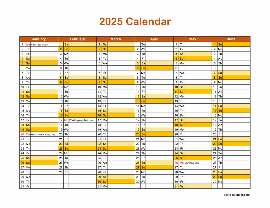 Free Download Printable Calendar 2025, Month In A Column, Half A with regard to Printable Month By Month Calendar 2025