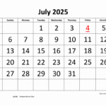 Free Download Printable July 2025 Calendar, Large Font Design In July 2025 Calendar Printable