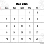 Free May 2025 Calendar Printable Pdf Template With Holidays In May 2025 Calendar Printable