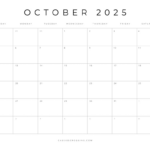 Free Printable 2025 Blank Calendar Templates (All 12 Months) For Free Printable Month By Month Calendar 2025