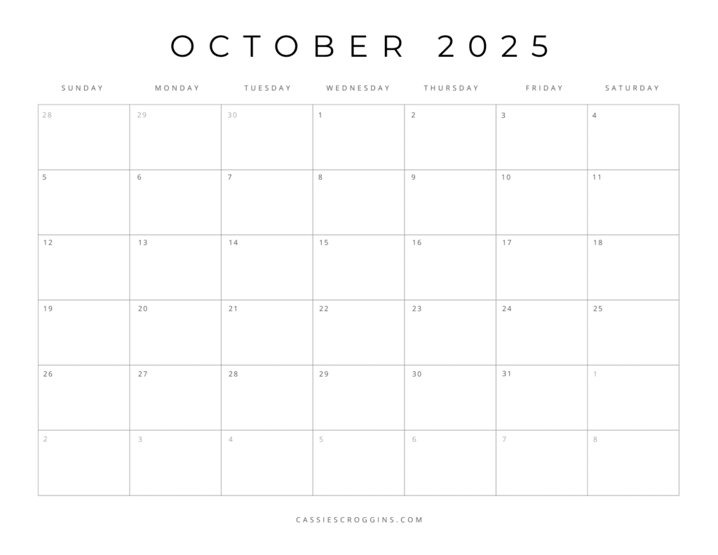 Free Printable 2025 Blank Calendar Templates (All 12 Months) for Free Printable Month By Month Calendar 2025