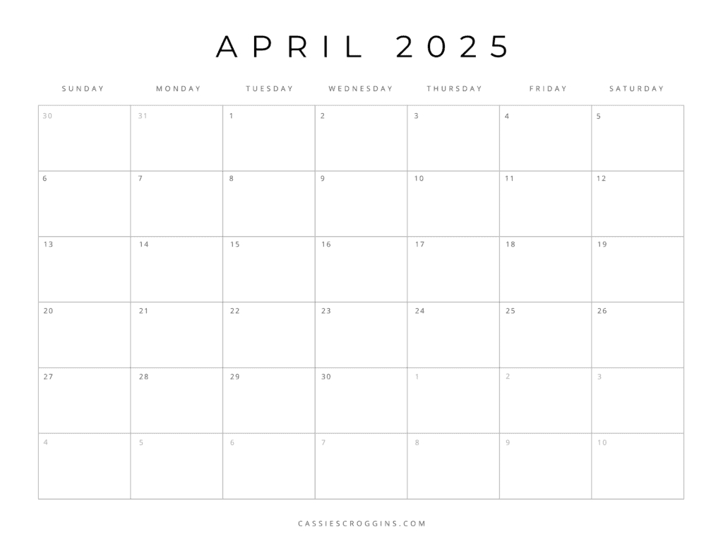 Free Printable 2025 Blank Calendar Templates (All 12 Months) within Calendar 2025 Blank Printable