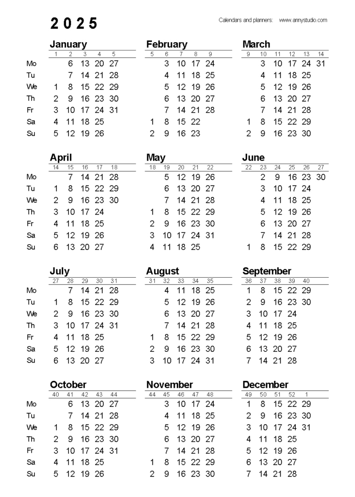 Free Printable Calendars And Planners 2025, 2026 And 2027 For Free Printable Calendar 2025