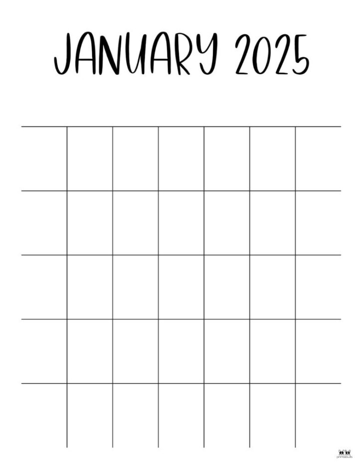 Blank Printable Calendar 2025