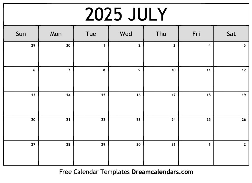 July 2025 Calendar   Free Printable With Holidays And Observances Inside July 2025 Printable Calendar