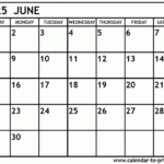 June 2025 Calendar Printable For June Calendar 2025 Printable