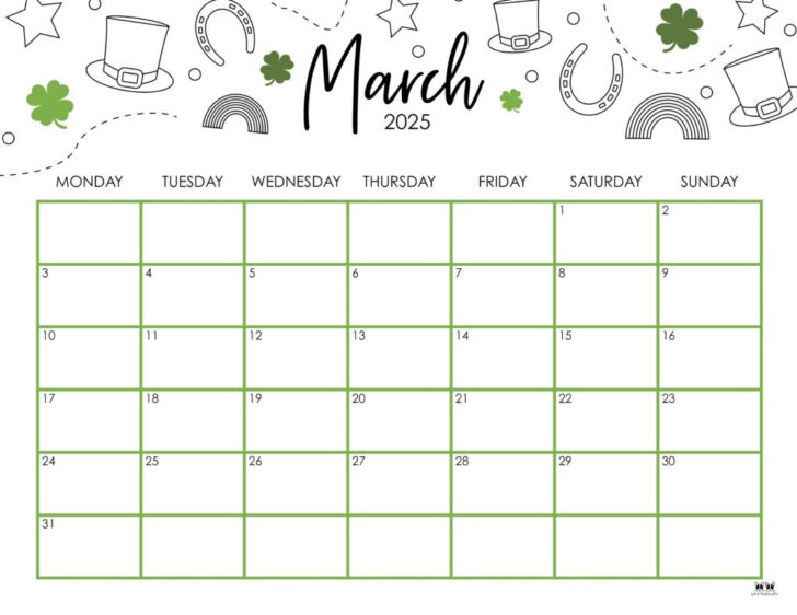 March Printable Calendar 2025