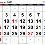 November 2025 Calendar | Templates For Word, Excel And Pdf Regarding November Printable Calendar 2025