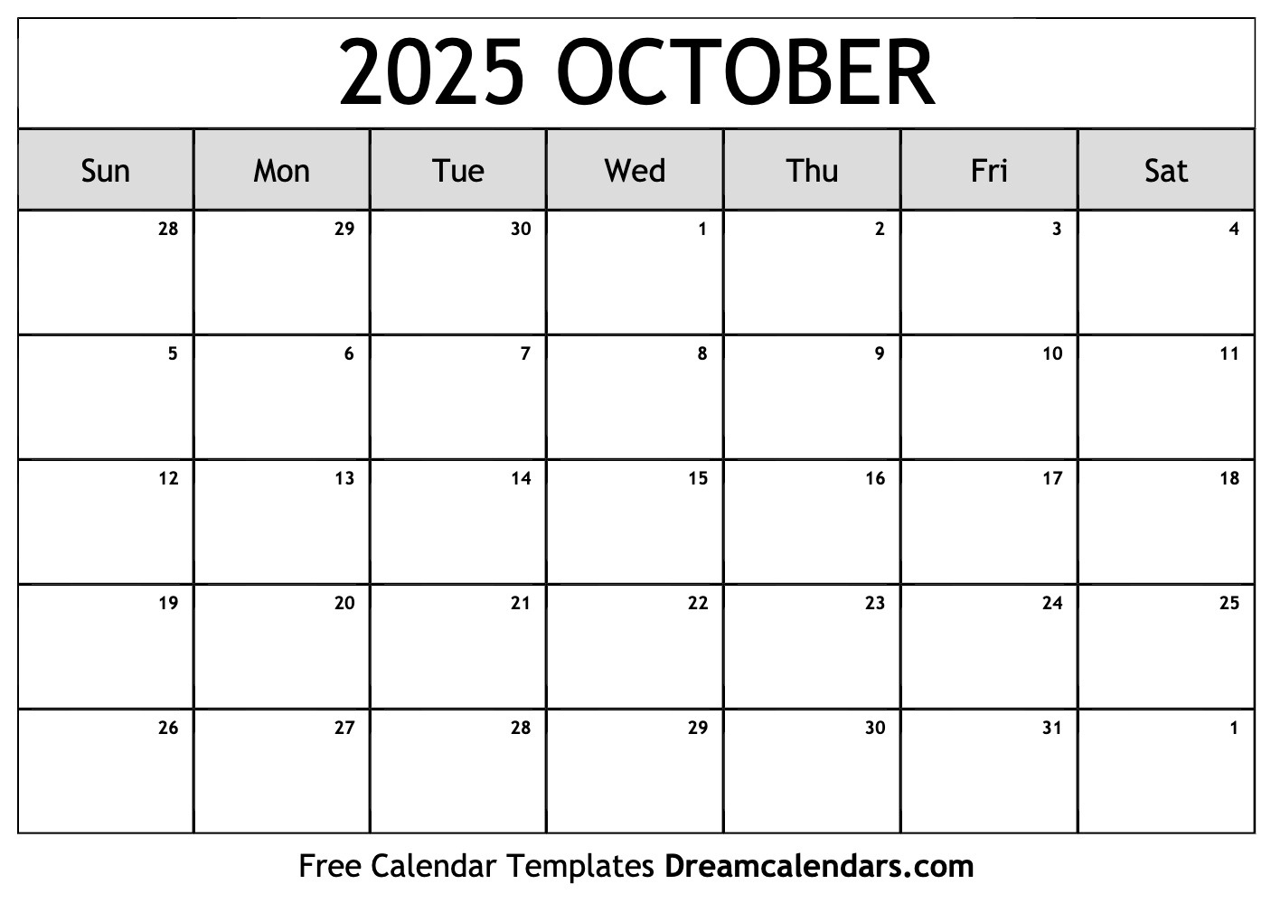 October 2025 Calendar - Free Printable With Holidays And Observances for October Calendar 2025 Printable