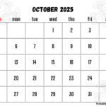 October 2025 Calendar Printable Pdf Template With Holidays Pertaining To October Calendar 2025 Printable