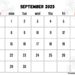 September 2025 Calendar Printable Pdf Template With Holidays In September 2025 Printable Calendar