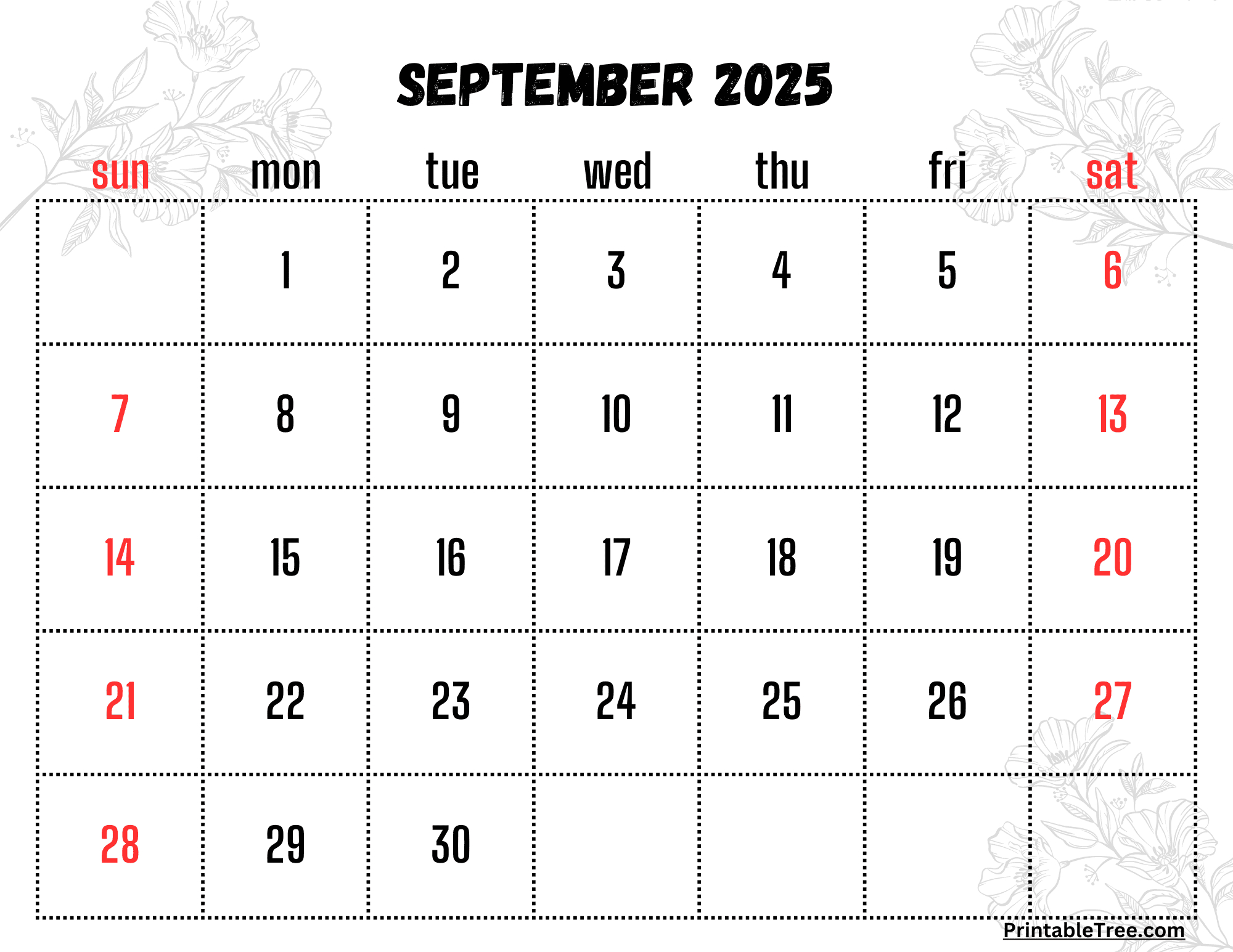 September 2025 Calendar Printable Pdf Template With Holidays in September 2025 Printable Calendar