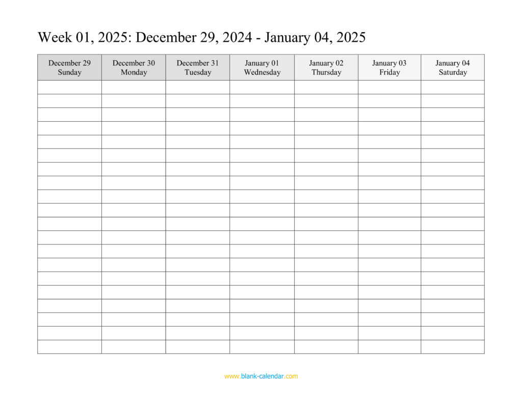 Weekly Calendar 2025 (Word, Excel, Pdf) For Free Printable Editable Weekly Calendar 2025 Schedule