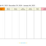 Weekly Calendar 2025 (Word, Excel, Pdf) In Free Printable Editable Weekly Calendar 2025 Schedule