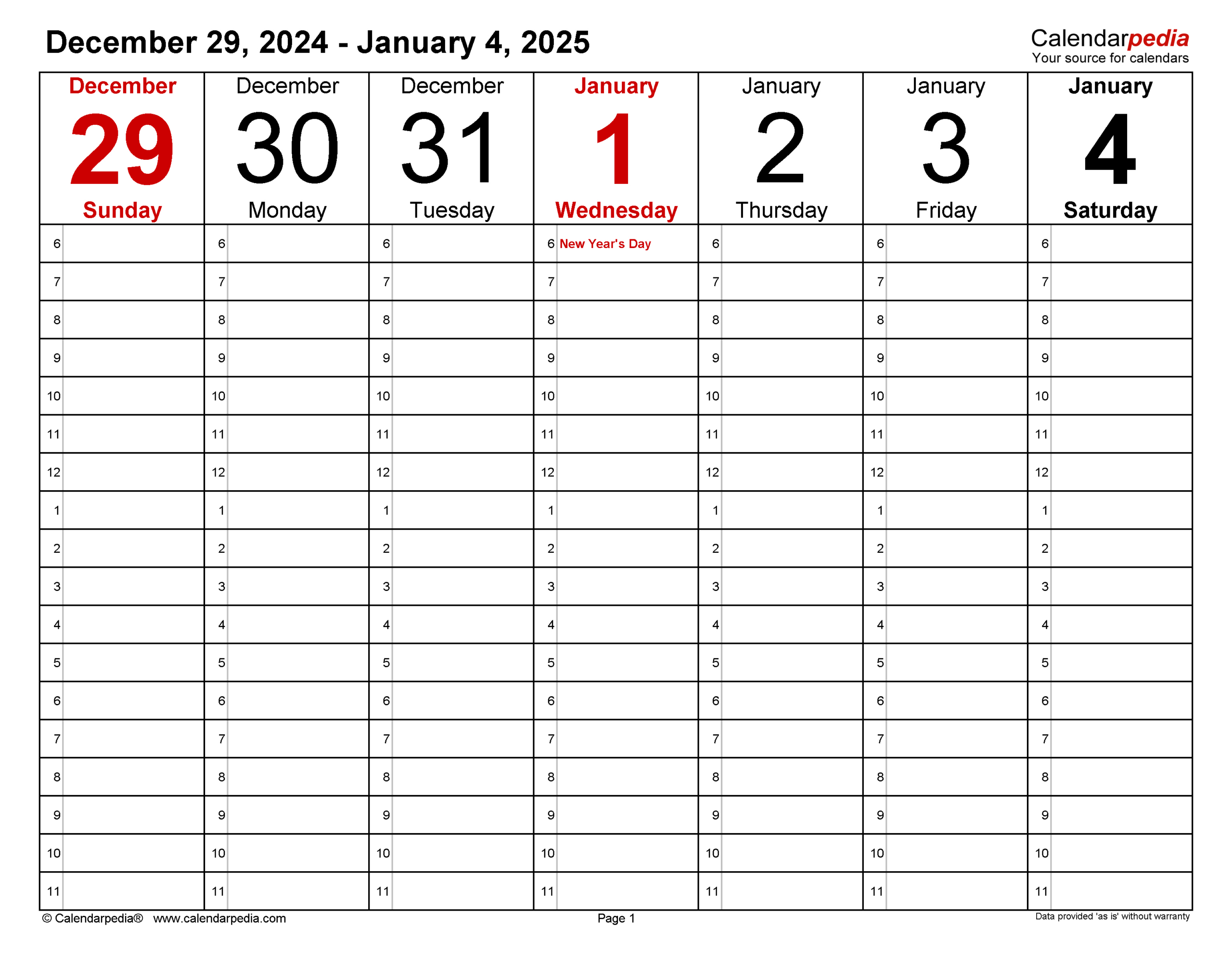 Weekly Calendars 2025 For Pdf - 12 Free Printable Templates for Calendar 2025 Weekly Printable