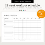 12 Week Workout Planner, Workout Schedule, 3 Month Fitness Planner In Printable Workout Calendar 2025