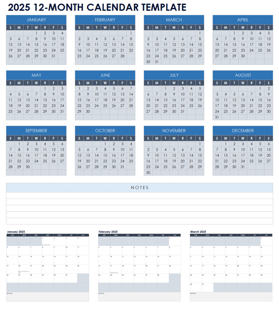 15 Free 2025 Monthly Calendar Templates | Smartsheet For Free Monthly Calendar Template 2025 Printable