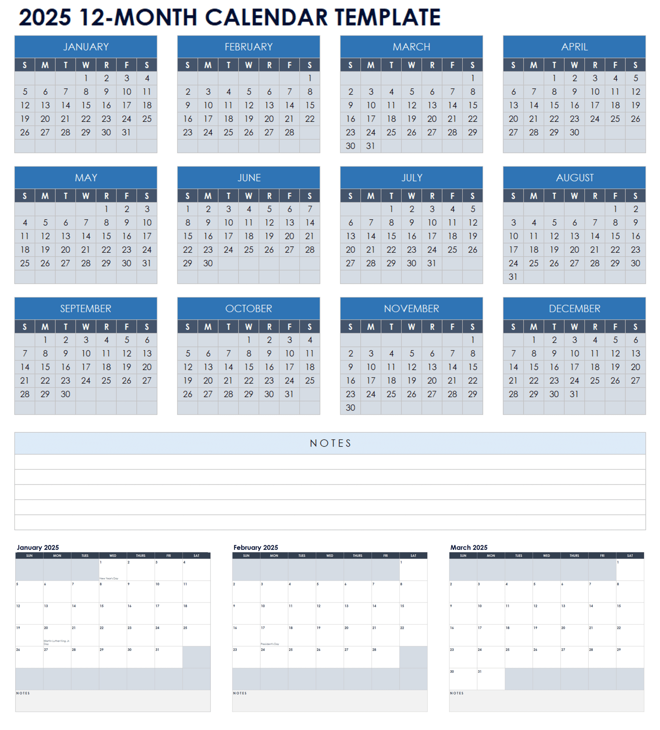 15 Free 2025 Monthly Calendar Templates | Smartsheet for Free Monthly Calendar Template 2025 Printable