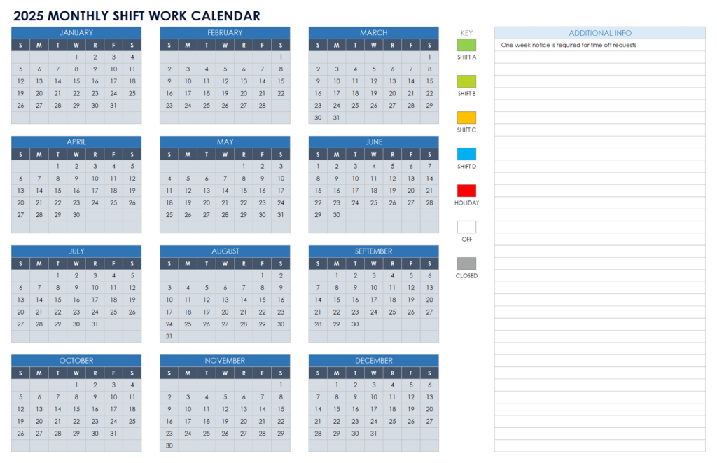 15 Free 2025 Monthly Calendar Templates | Smartsheet Intended For 2025 Shift Calendar Printable