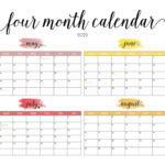 2022 4 Month Calendars   20 Free Printables | Printabulls Intended For Printable Calendar 4 Months Per Page 2025