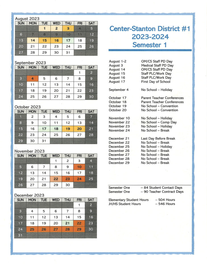 Cvesd Calendar 2024 – 2025 Printable