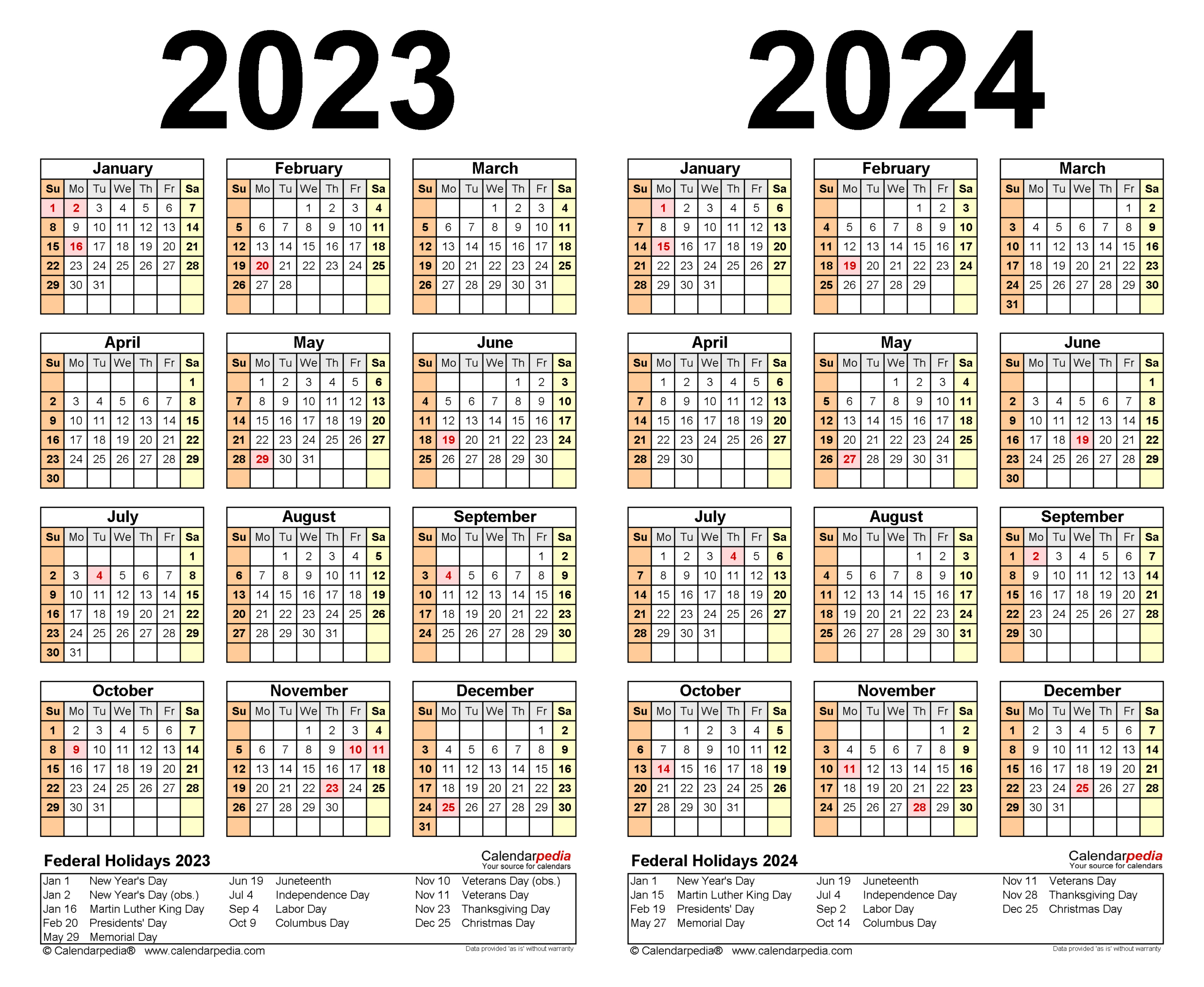 2023-2024 Two Year Calendar - Free Printable Pdf Templates with regard to Printable Multi Dose Vial 28 Day Expiration Calendar 2025