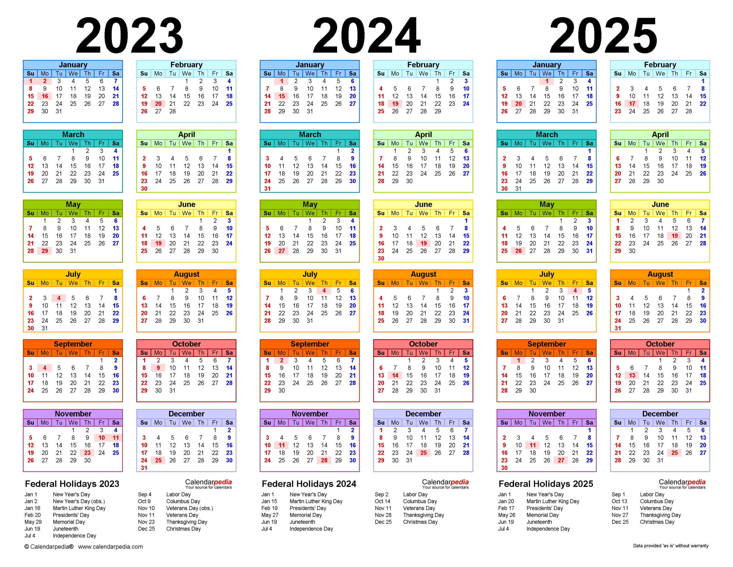 2023-2025 Three Year Calendar - Free Printable Pdf Templates in 3 Year Calendar 2024 To 2025 Printable