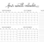 2023 Four Month Calendars   18 Free Printables | Printabulls For Printable 4 Month Calendar 2025