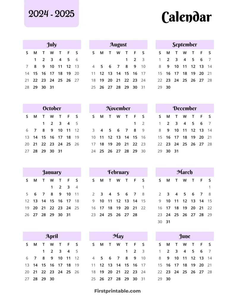 2024 2025 Calendar Printables | Free Pdf For 2024 And 2025 Calendar Free Printable