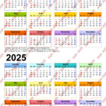 2024 2025 Colorful Calendar Printable, Yearly Calendar, 12 Months Inside 2024 And 2025 Printable Calendar